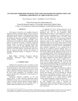 STATIONARY FOREGROUND DETECTION USING BACKGROUND