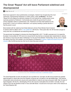 The Great `Repeal` Act will leave Parliament sidelined and