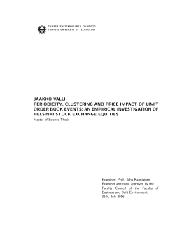 jaakko valli periodicity, clustering and price impact of limit order