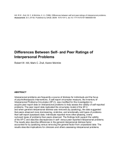 Differences Between Self- and Peer Ratings of
