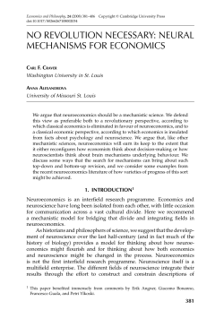 no revolution necessary: neural mechanisms for economics