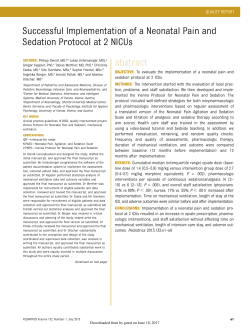 Successful Implementation of a Neonatal Pain and Sedation