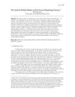 The Amharic Definite Marker and the Syntax