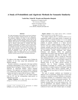 A Study of Probabilistic and Algebraic Methods for Semantic Similarity