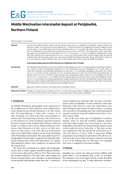 Middle Weichselian interstadial deposit at Pet&auml;j&auml;selk&auml;, Northern