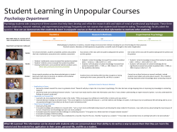 Student Learning in Unpopular Courses Psychology Department