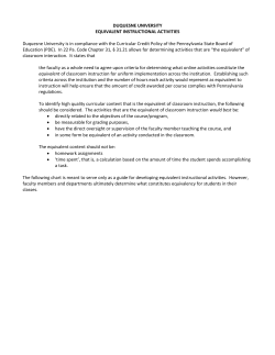 Equivalent Instructional Activities