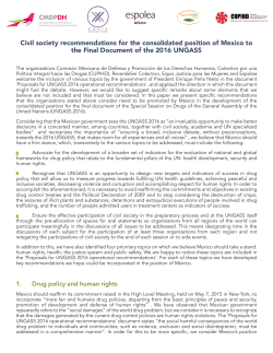 Civil society recommendations for the consolidated position of