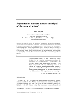 Segmentation markers as trace and signal of