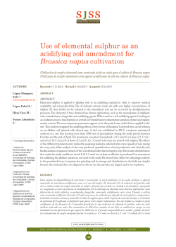 Use of elemental sulphur as an acidifying soil amendment for