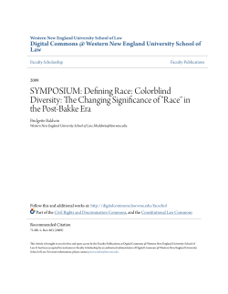 Colorblind Diversity: The Changing Significance of "Race"