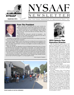 September 2016 - the New York State Association of Agricultural Fairs!