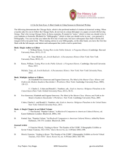 A Cite for Sore Eyes: A Short Guide to Citing Sources in Historical