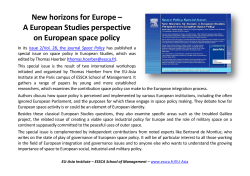 special issue in Space Policy in 2012