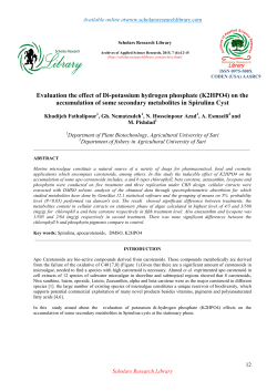 Evaluation the effect of Di-potassium hydrogen phosphate (K2HPO4