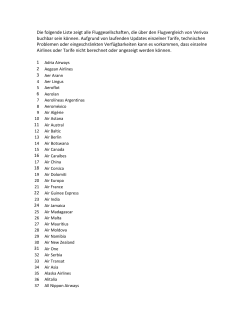 Die folgende Liste zeigt alle Fluggesellschaften, die &uuml;ber