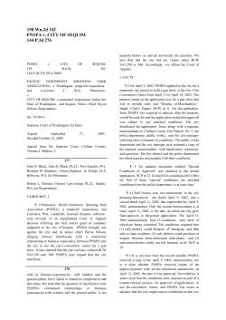 158 Wn.2d 342 PNSPA v. CITY OF SEQUIM 144 P.3d 276