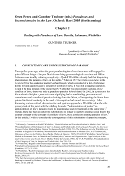 Oren Perez and Gunther Teubner (eds.) Paradoxes and