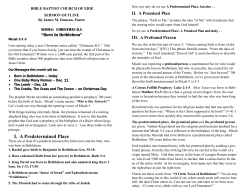 Sermon Notes - Bible Baptist Church of Erie