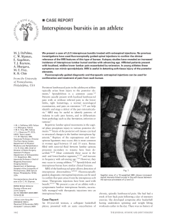 Interspinous bursitis in an athlete