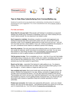 Tips to Help Stop Cyberbullying from ConnectSafely.org