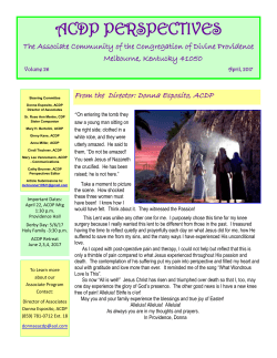 April, 2017 - Congregation of Divine Providence