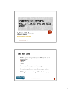 Strategies for Successful Qualitative Interviews and