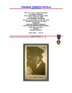 petela, thomas joseph - Macomb County Vietnam Memorial