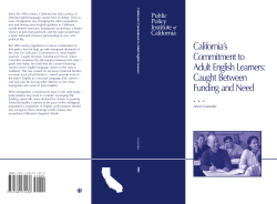 California`s Commitment to Adult English Learners