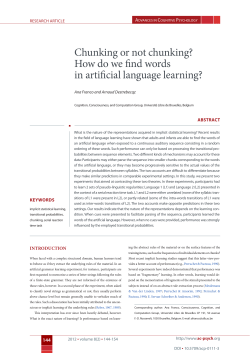 Chunking or not chunking? How do we find words in artificial
