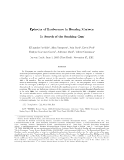 Episodes of Exuberance in Housing Markets: In