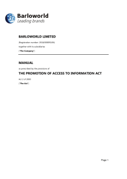 PAIA Manual - Barloworld