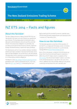 NZ ETS 2014 &ndash; Facts and figures - Environmental Protection Authority