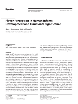 Flavor Perception in Human Infants: Development and - E