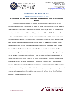 Obama and US-China Relations