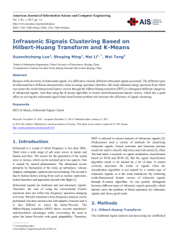 Infrasonic Signals Clustering Based on Hilbert