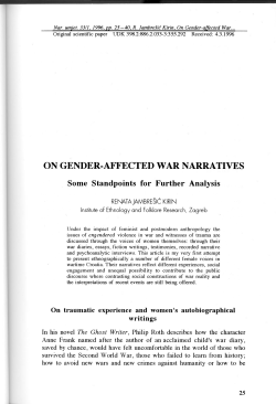 ON GENDER-AFFECTED WAR NARRATIVES