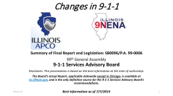 Summary of Final Report and Legislation: SB0096
