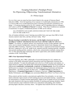 Escaping Education`s Paradigm Prison: Six INpowering