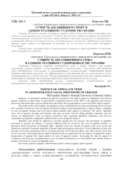 342.-3 . ., . ., Kyrylyuk IV, ESSENCE OF APPELLATE TERM IN