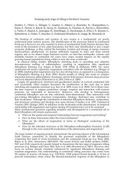 Studying early stage of rifting in Northern Tanzania