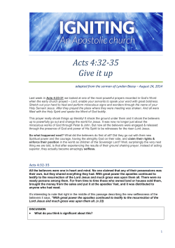 Acts 4:32-35 - Berwick Church of Christ