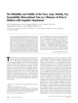 The Reliability and Validity of the Face, Legs, Activity, Cry