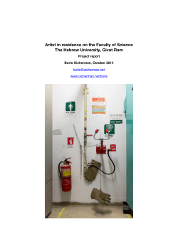 Artist in residence on the Faculty of Science The Hebrew University