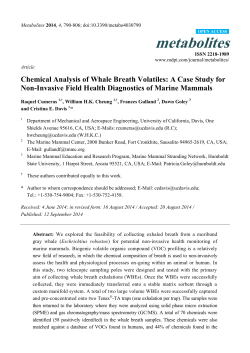 Chemical Analysis of Whale Breath Volatiles: A Case Study