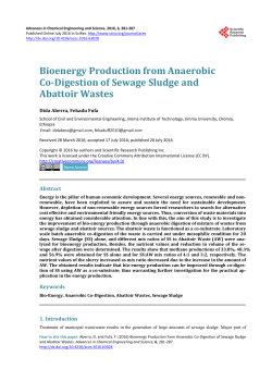 Bioenergy Production from Anaerobic Co