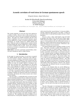 Acoustic correlates of word stress in German spontaneous speech