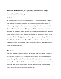 Designing the Yale Center for Innovation Engineering