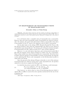 On Measurability of Uncountable Unions of Measurable Sets