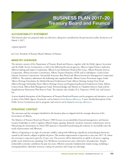 2017-20 Treasury Board and Finance Business Plan